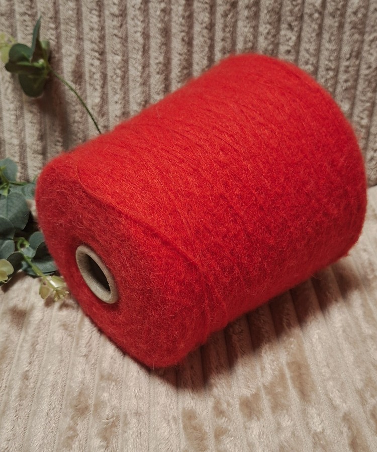 Siūlai su alpaka – koraliniai raudoni (100 g)