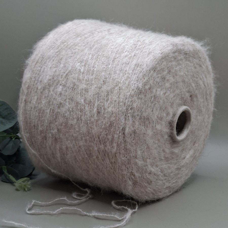 Baby Alpaca ir Jako vilnos siūlai – riešuto (smėlinė), prabangūs ir elastingi PAMIR STRETCH (50 g)