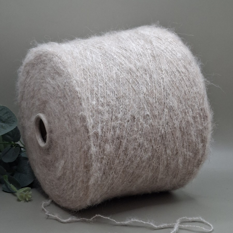 Baby Alpaca ir Jako vilnos siūlai – riešuto (smėlinė), prabangūs ir elastingi PAMIR STRETCH (50 g)