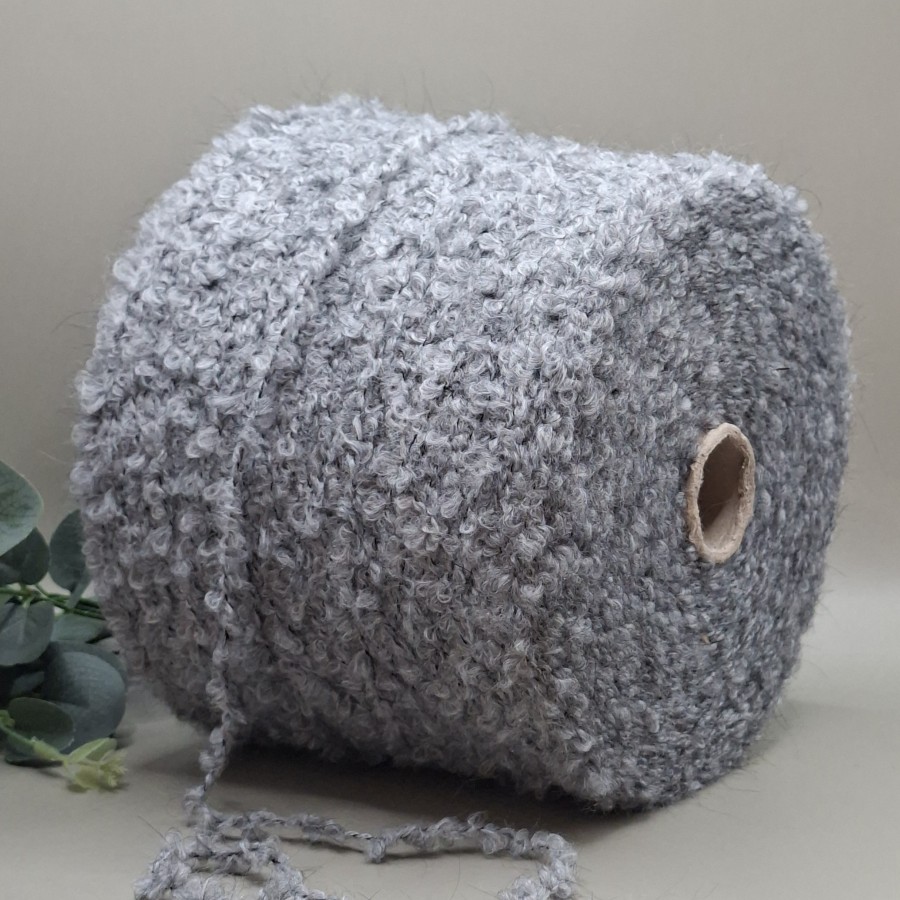 Buklė siūlai su moheriu ir vilna – pilki ESAGERATO (100 g)