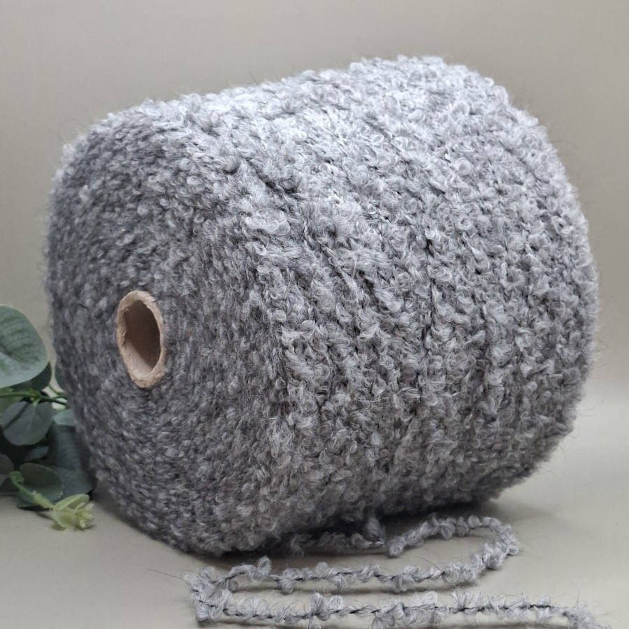 Buklė siūlai su moheriu ir vilna – pilki ESAGERATO (100 g)