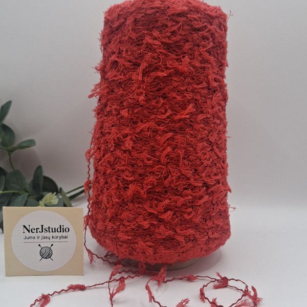 Lino ir medvilnės siūlai – kaspiniukų efektas (100 g)