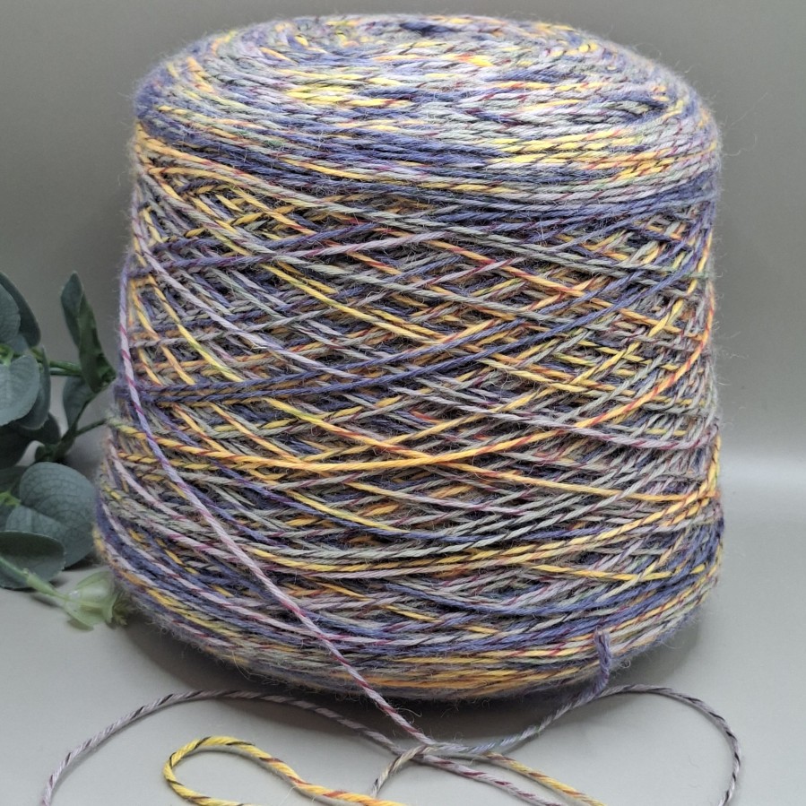 Margi merino vilnos siūlai – mėlynų, pilkų ir geltonų atspalvių REGIA CALZETTERIA (100 g)