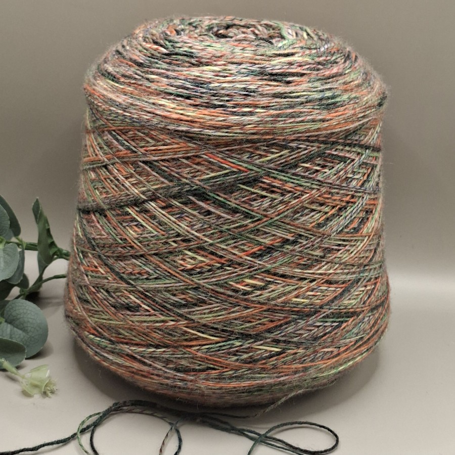 Margi merino vilnos siūlai – žalsvų, koralinių ir smėlio atspalvių REGIA CALZETTERIA (100 g)