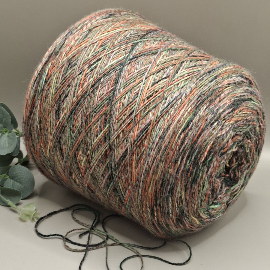 Margi merino vilnos siūlai – žalsvų, koralinių ir smėlio atspalvių REGIA CALZETTERIA (100 g)
