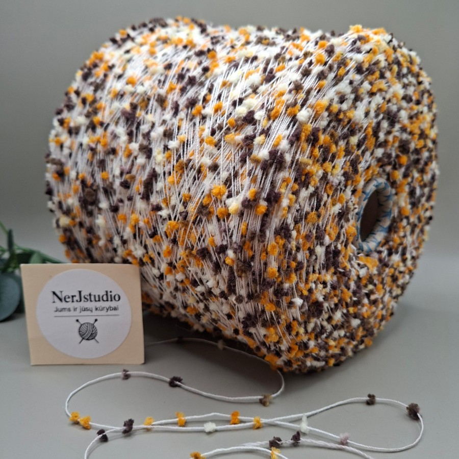 Melanžiniai siūlai „Pumpurėliai“ – dekoratyvūs ir tekstūriniai CARIOCA (100 g)