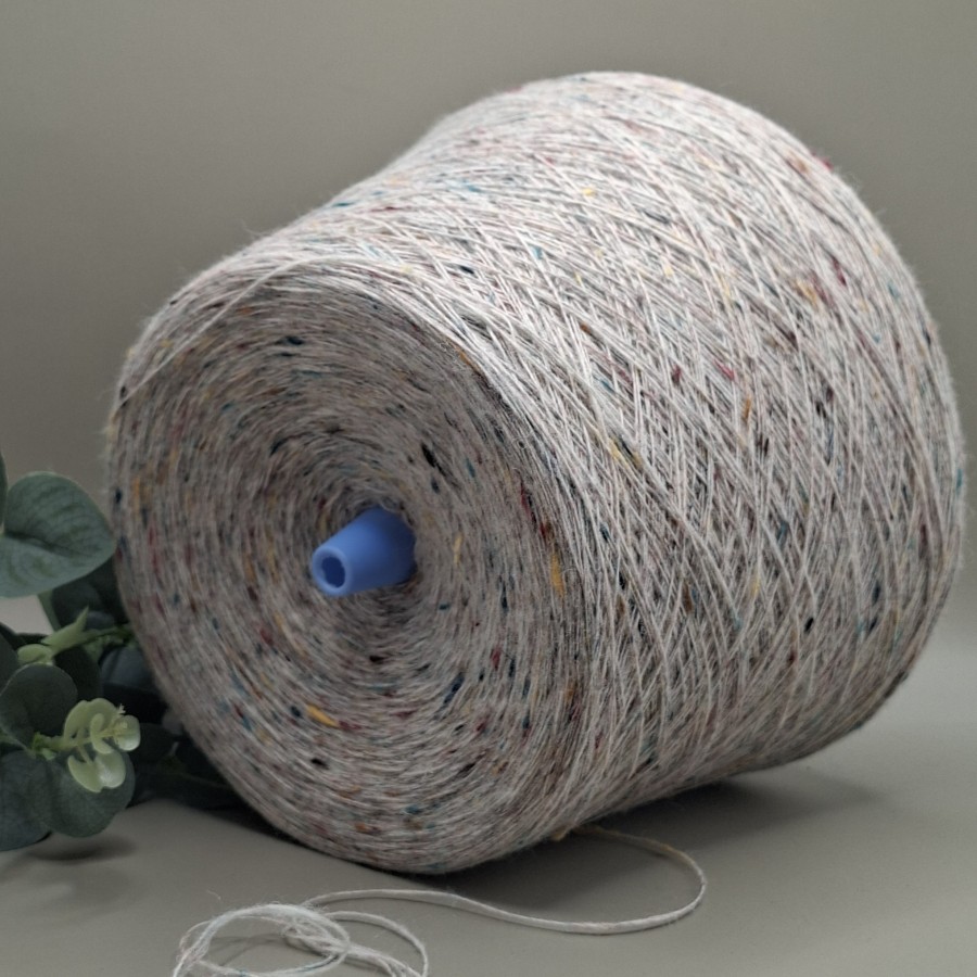 Merino vilnos siūlai tvidas – kreminė (natūrali), ploni ir švelnūs (100 g)