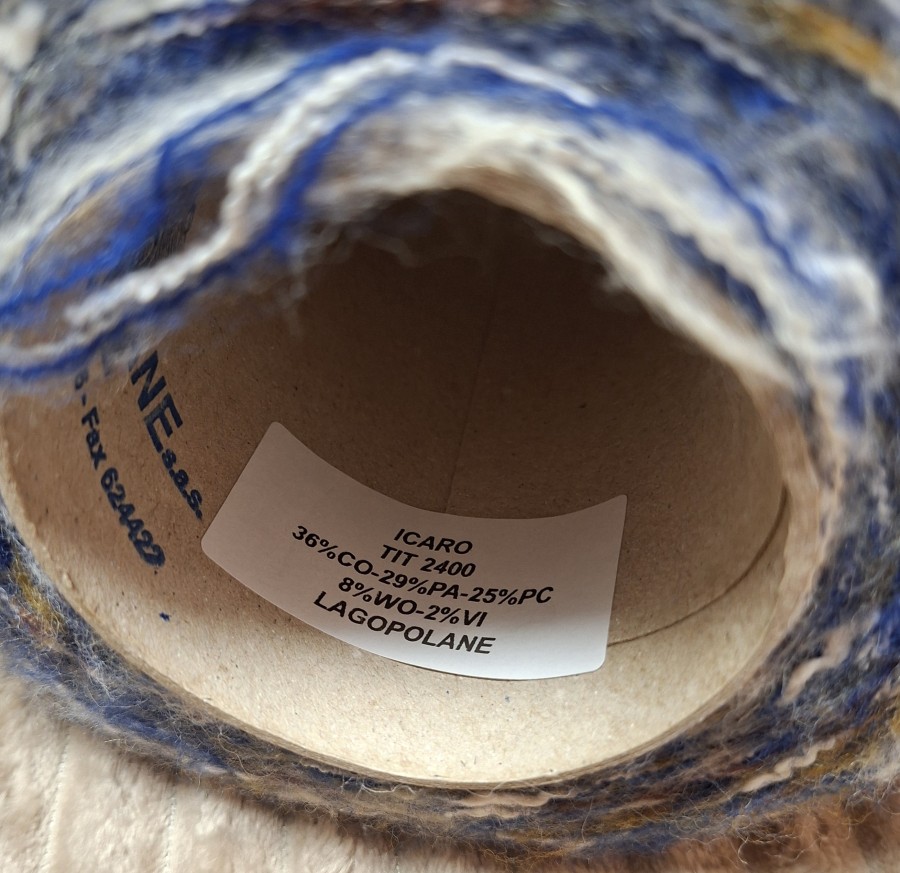 Pusvilnės siūlai su medvilne – margi tekstūriniai (100 g)