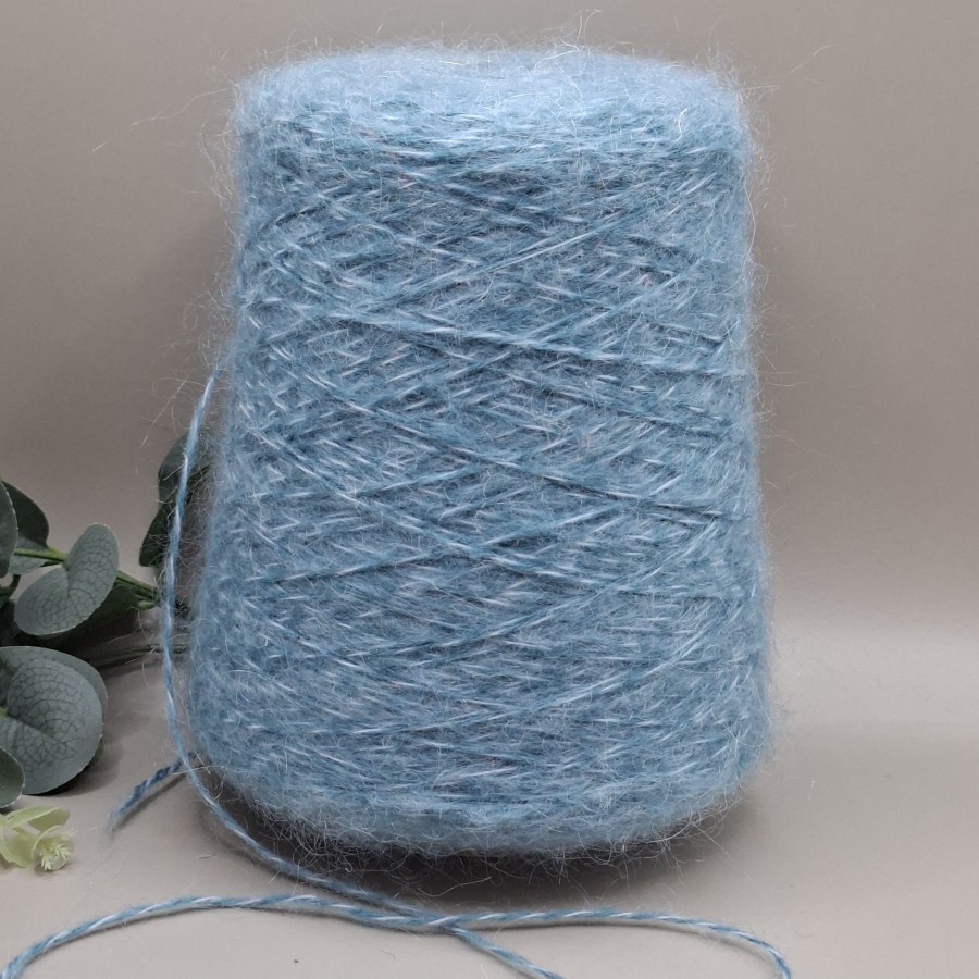 Melanžiniai siūlai su moheriu – chiné, šviesiai mėlyni (100 g) Melanžiniai siūlai su moheriu – chiné, šviesiai mėlyni (100 g)