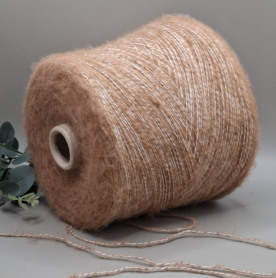 Vilnos ir medvilnės siūlai – minkšti, su perdirbtais pluoštais (100 g)