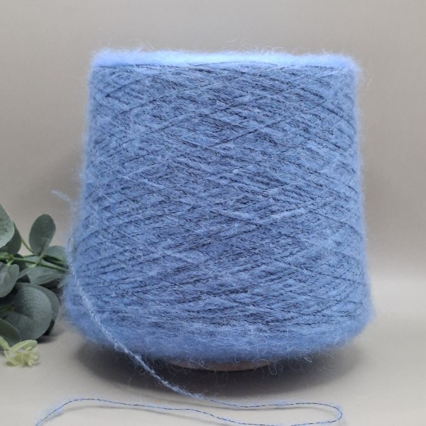Super Kid Mohair ir Baby Alpaca siūlai – dulksva mėlyna (Moonlight Blue), itin švelnūs PRECIOUS (50 g)