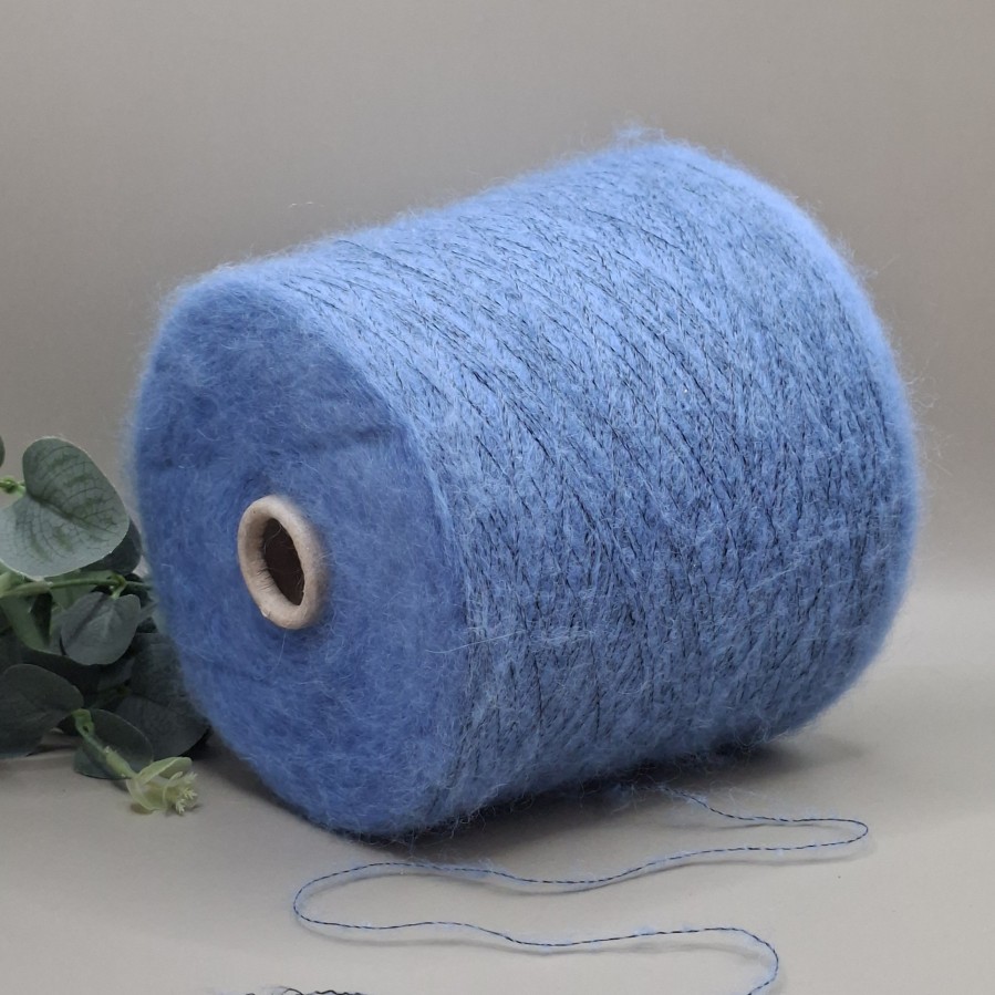 Super Kid Mohair ir Baby Alpaca siūlai – dulksva mėlyna (Moonlight Blue), itin švelnūs PRECIOUS (50 g)