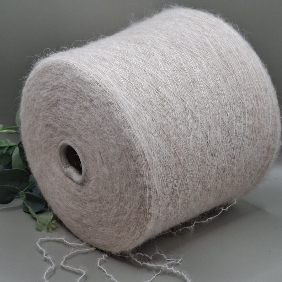 Alpakos ir vilnos siūlai – kreminė pudra, purūs ir elastingi PIURA STRETCH (100 g)