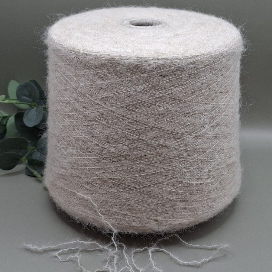 Alpakos ir vilnos siūlai – kreminė pudra, purūs ir elastingi PIURA STRETCH (100 g)