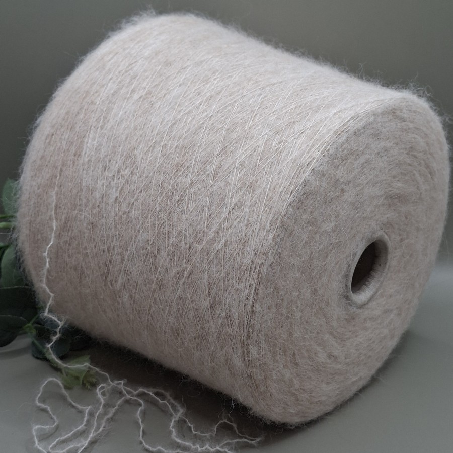 Alpakos ir vilnos siūlai – kreminė pudra, purūs ir elastingi PIURA STRETCH (100 g)