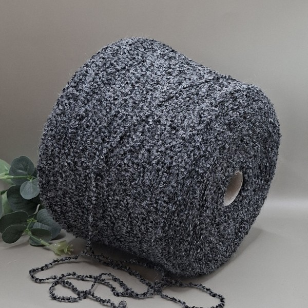 Faktūriniai buklė siūlai – grafitiniai, pilki ir juodi BOUCLÉ MISTO LANA (100 g)