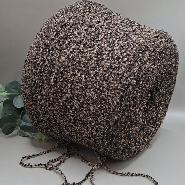 Faktūriniai buklė siūlai – tamsiai rudi, pilkšvai rusvi ir kreminiai BOUCLÉ MISTO LANA (100 g)