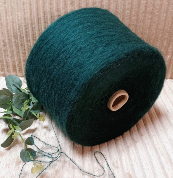 Siūlai su alpaka – tamsiai žali (100 g)