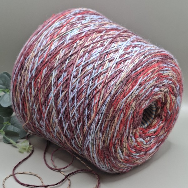 Margi merino vilnos siūlai – bordo, raudonų ir žydrų atspalvių REGIA CALZETTERIA (100 g)