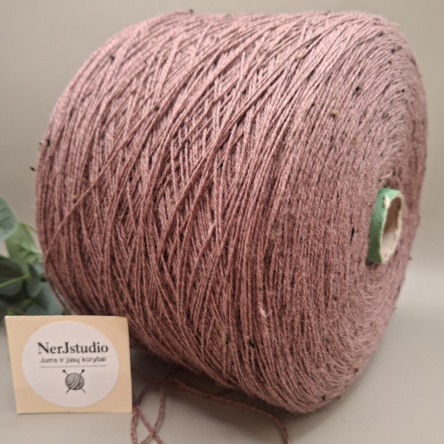 Merino vilnos siūlai – švelnūs su tvido efektu SLUBBY GREEN (100 g)