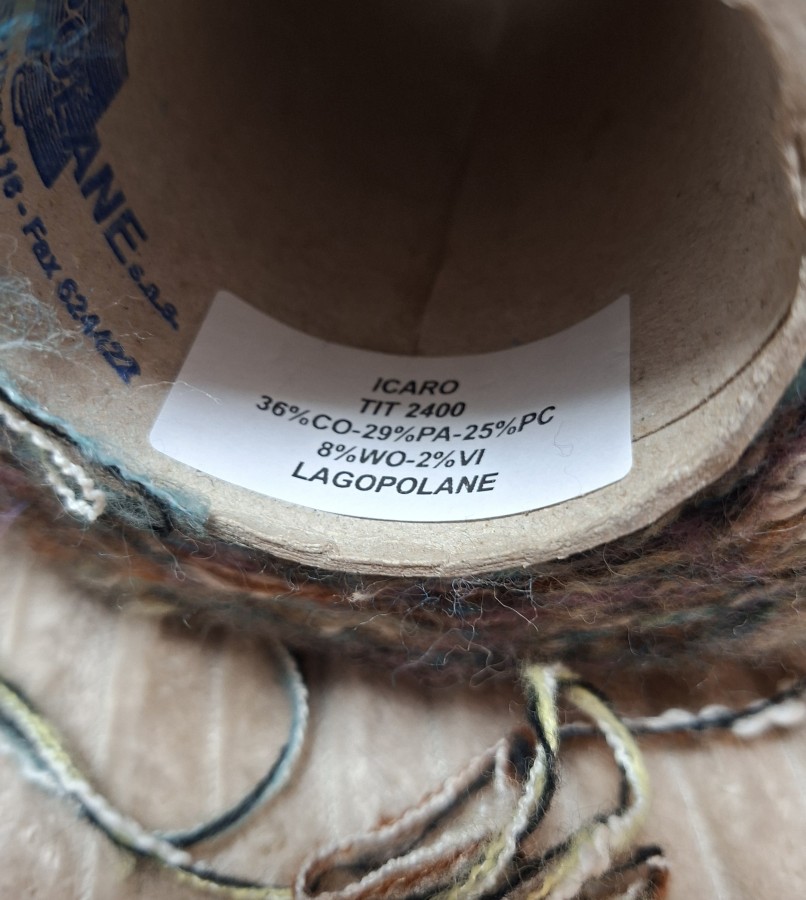 Pusvilnės siūlai su medvilne – margi tekstūriniai (100 g)