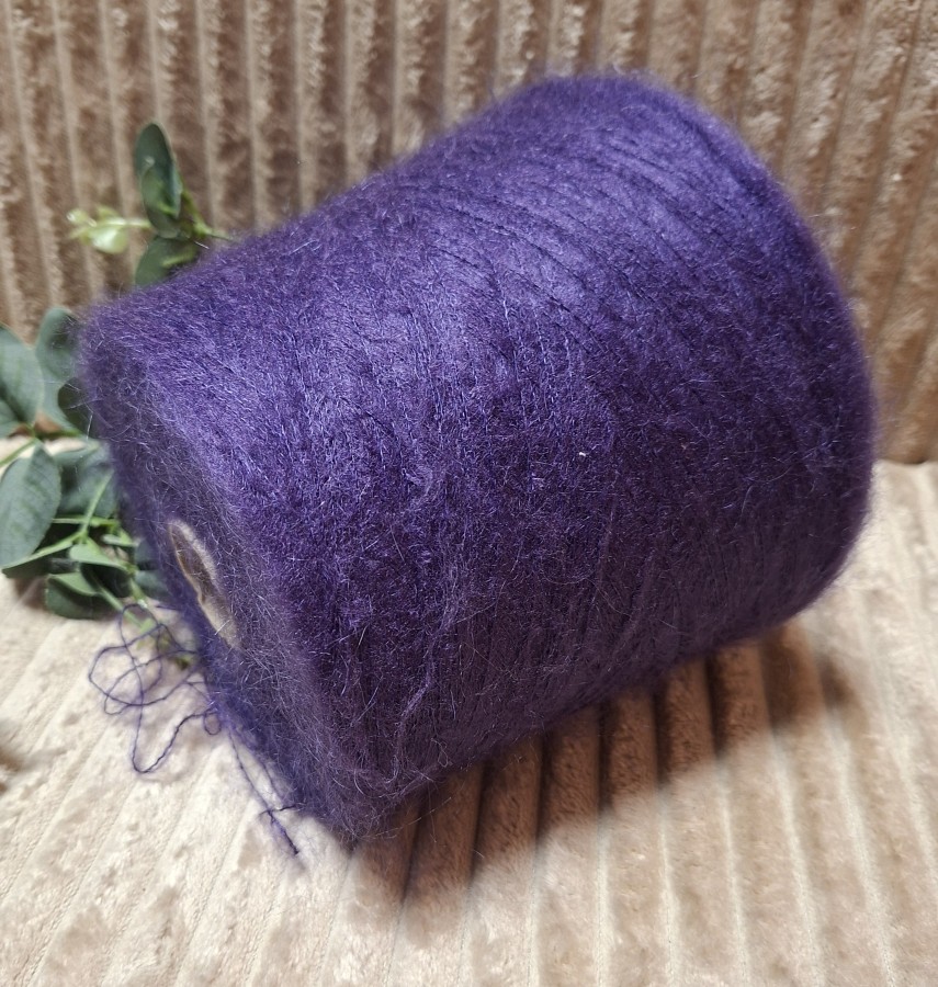 Kid moherio siūlai – violetiniai (100 g)