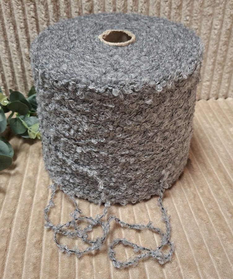 Buklė siūlai su moheriu ir vilna – pilki (100 g)
