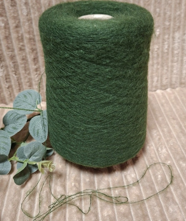 Superkid moherio siūlai su baby alpaka – Verde Cosacco (50 g)