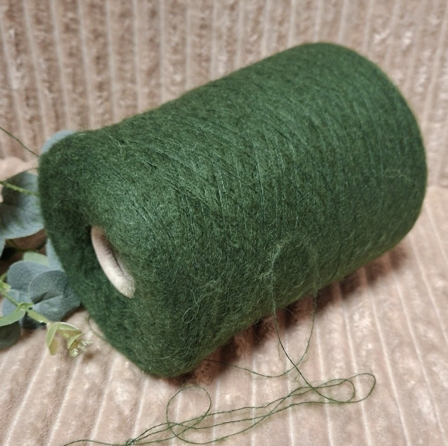 Superkid moherio siūlai su baby alpaka – Verde Cosacco (50 g)