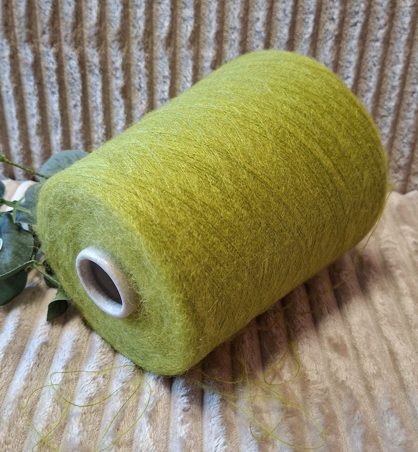 Superkid moherio siūlai su baby alpaka – Verde cinese (50 g)