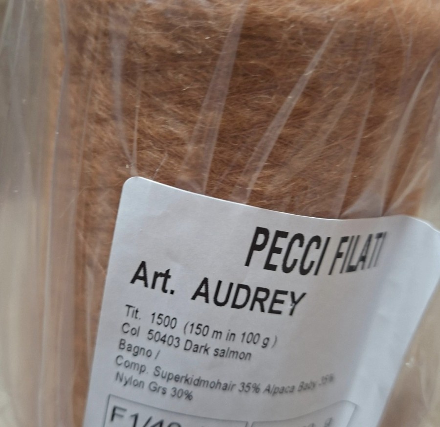 Superkid moherio siūlai su baby alpaka – Salmone scuro (50 g)