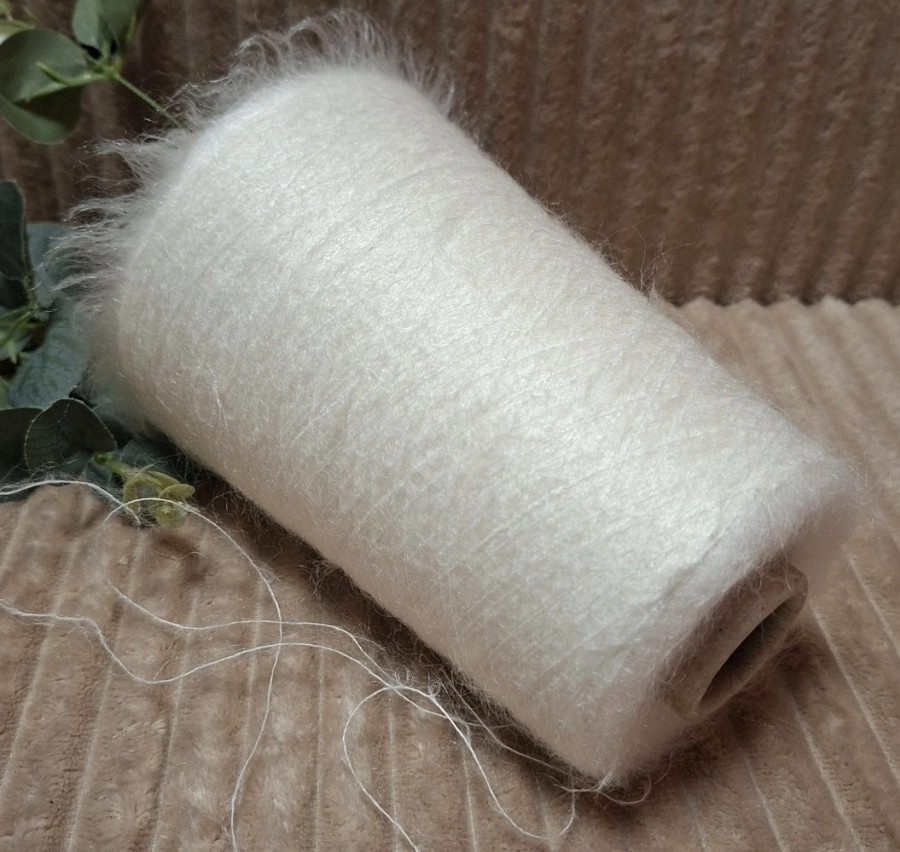 Superkid moherio siūlai su merino vilna – Bianco (50 g)