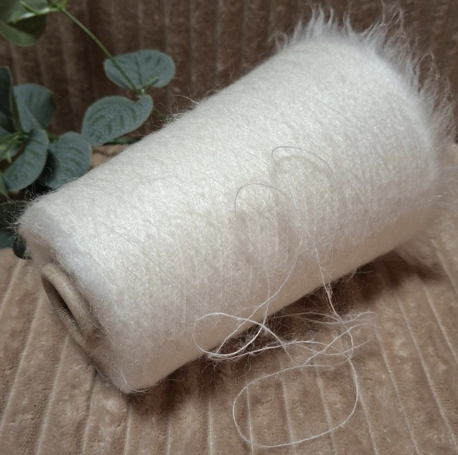 Superkid moherio siūlai su merino vilna – Bianco (50 g)