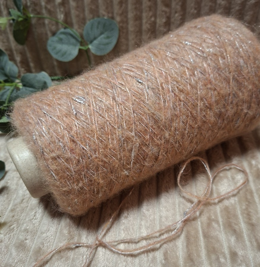 Dekoratyviniai moherio siūlai – sidabriniai pumpuriukai (330 g)