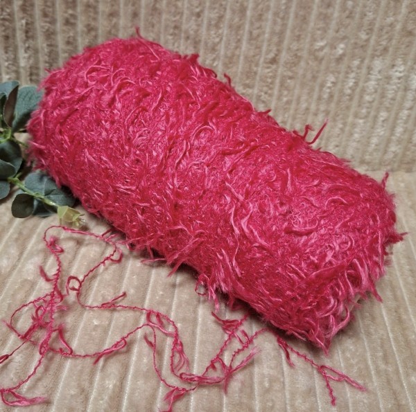 Tekstūriniai siūlai su „kirmėliukais“ – fuksijos spalva (50 g)